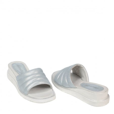 Damen Sandalen 5074 blau perlmuttfarben