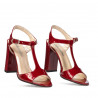 Damensandalen 1258 Weinrot Lackleder