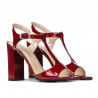Damensandalen 1258 Weinrot Lackleder