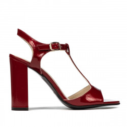 Damensandalen 1258 Weinrot Lackleder