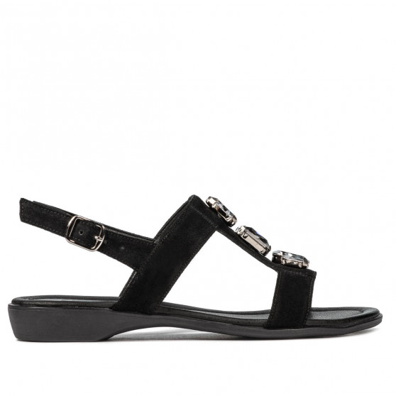 Damensandalen 5073 Schwarz Velours Damensandalen 5073 Schwarz Velours