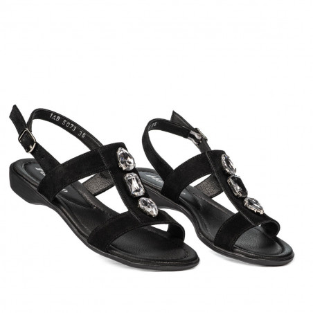 Damensandalen 5073 Schwarz Velours