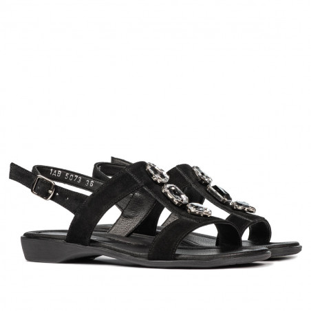 Damensandalen 5073 Schwarz Velours