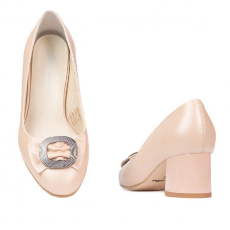 Elegante Damenschuhe 1274 Perlmutt Puder