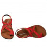 Damensandalen 5076 in korallenrotem Veloursleder