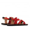 Damensandalen 5076 in korallenrotem Veloursleder