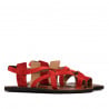 Damensandalen 5076 in korallenrotem Veloursleder