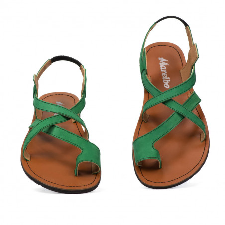 Damen Sandalen 5076 grün Velours