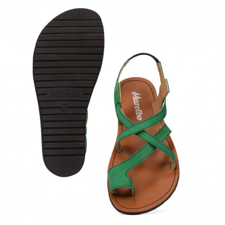 Damen Sandalen 5076 grün Velours