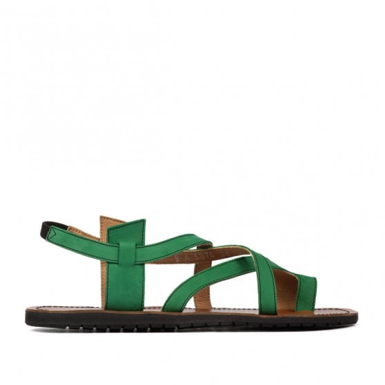 Damen Sandalen 5076 grün Velours Damen Sandalen 5076 grün Velours