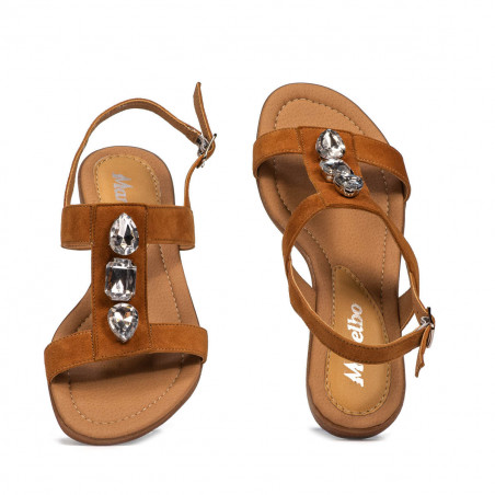 Damen Sandalen 5073 Kamel Velours