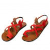 Damensandalen 5076 in korallenrotem Veloursleder