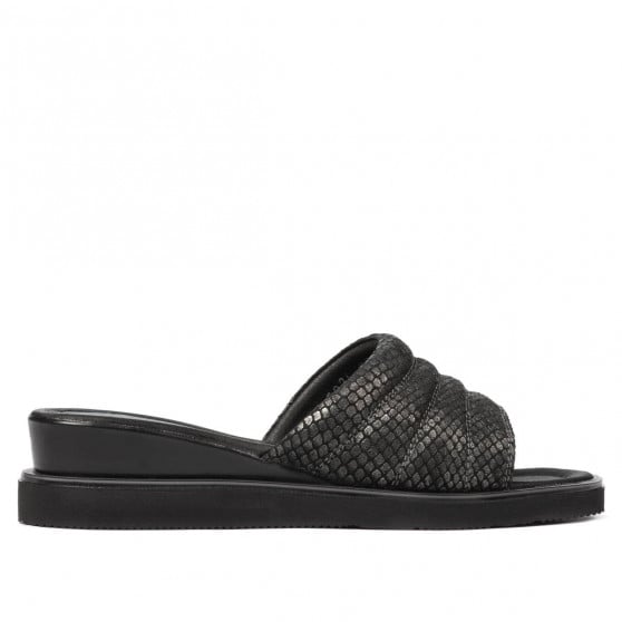 Damensandalen 5074 Schwarzer Python Damensandalen 5074 Schwarzer Python