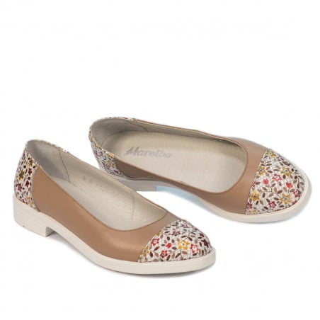 Damen Ballerinas 6036 nude kombiniert