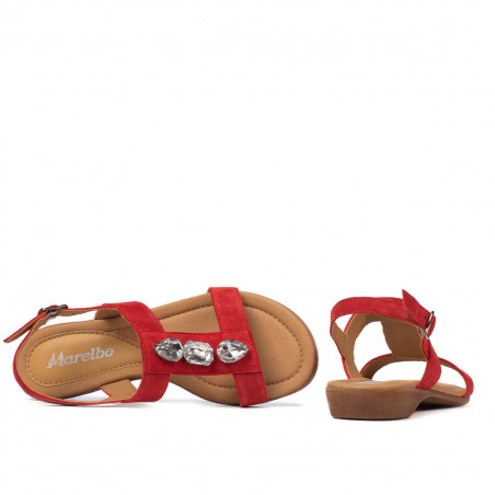 Damen Sandalen 5073 Rot Velours