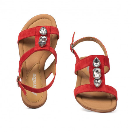 Damen Sandalen 5073 Rot Velours