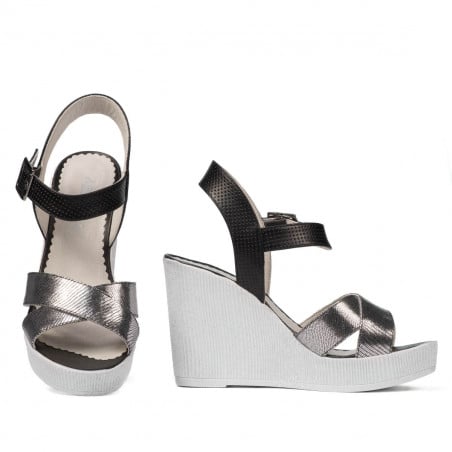 Damensandalen 5081 silber kombiniert