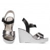 Damensandalen 5081 silber kombiniert