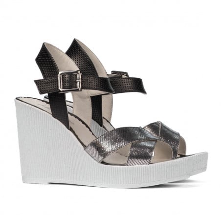 Damensandalen 5081 silber kombiniert