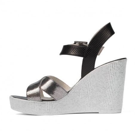 Damensandalen 5081 silber kombiniert