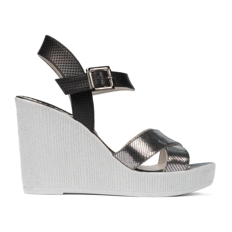Damensandalen 5081 silber kombiniert