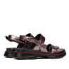 Damensandalen 5075 perlgrau+rot