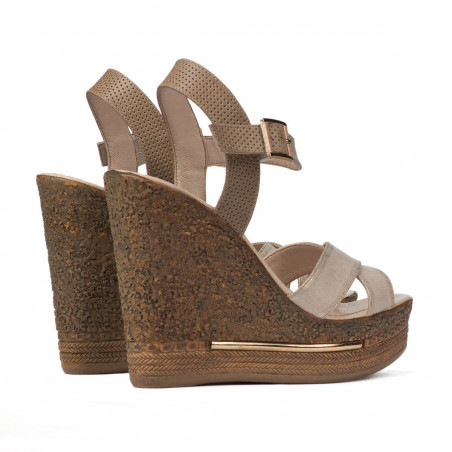 Damen Sandalen 5078 beige+gold
