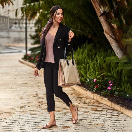 Damen Ballerinas 6033 Nude Kombiniert