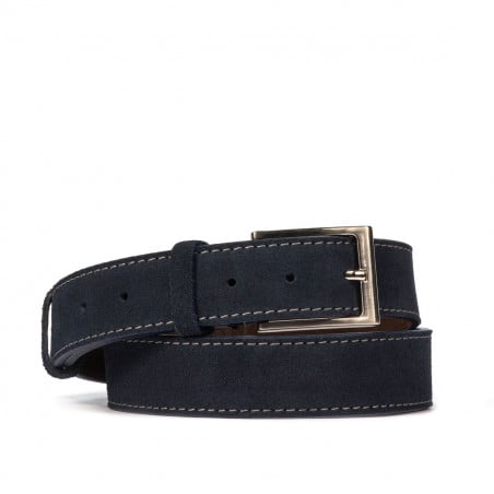 Herren Gürtel 05bc blau Veloursleder