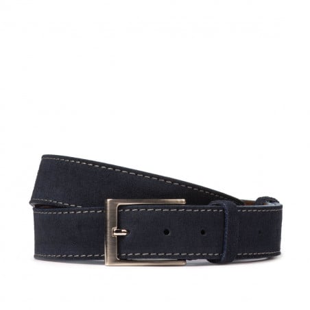 Herren Gürtel 05bc blau Veloursleder