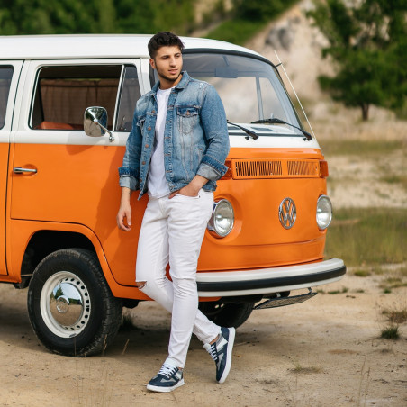 Herrensportschuhe 928 Indigo kombiniert