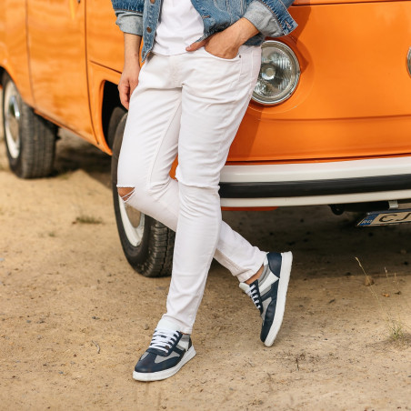 Herrensportschuhe 928 Indigo kombiniert