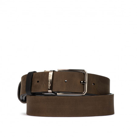 Herrengürtel 54b zweifarbig schwarz+braun