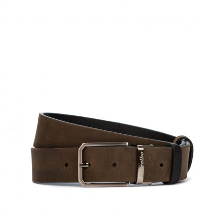 Herrengürtel 54b zweifarbig schwarz+braun