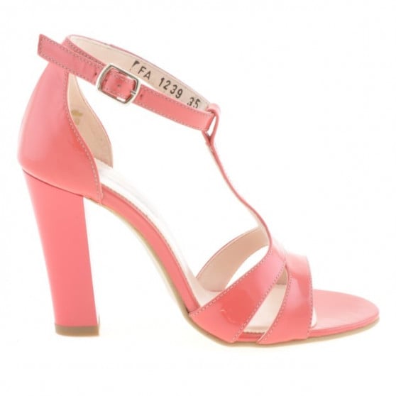 Damen Sandalen 1239s Lack Rot Koralle Damen Sandalen 1239s Lack Rot Koralle