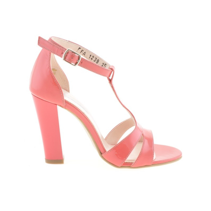 Damen Sandalen 1239s Lack Rot Koralle