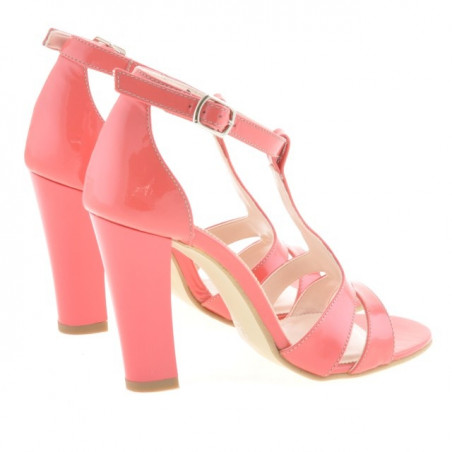 Damen Sandalen 1239s Lack Rot Koralle