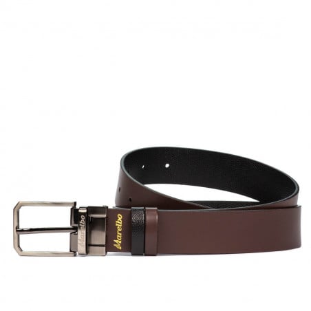 Herren Gürtel 54b zweifarbig biz schwarz+braun