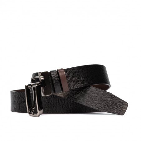 Herren Gürtel 54b zweifarbig biz schwarz+braun