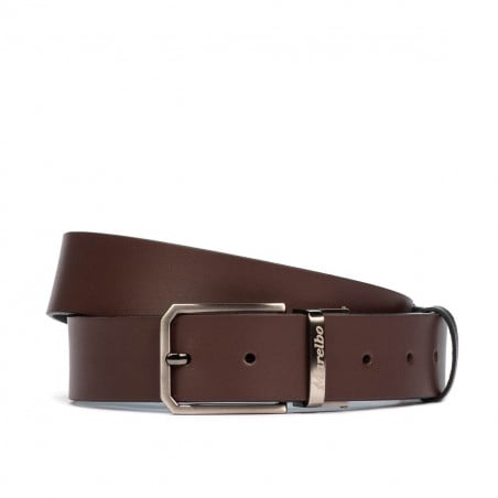 Herren Gürtel 54b zweifarbig biz schwarz+braun