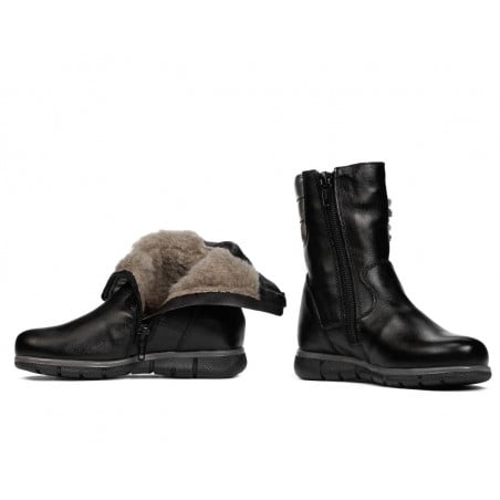 Kleine Kinderstiefel 107c schwarz kombiniert
