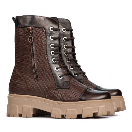 Damenstiefeletten 3358 a braun kombiniert