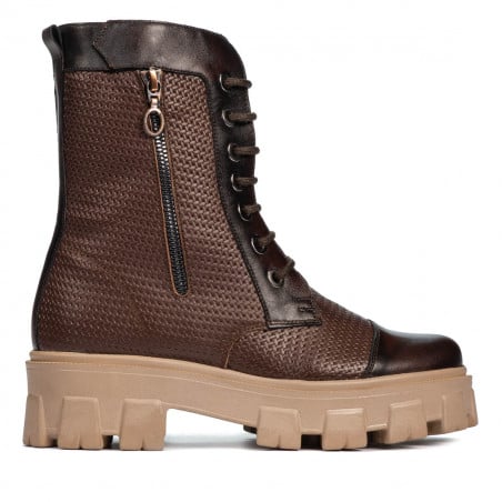 Damenstiefeletten 3358 a braun kombiniert