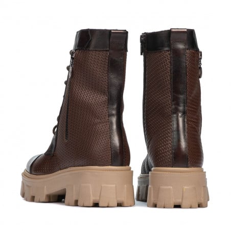 Damenstiefeletten 3358 a braun kombiniert