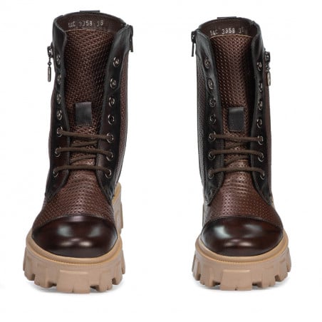 Damenstiefeletten 3358 a braun kombiniert