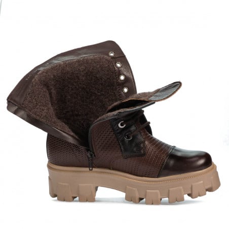 Damenstiefeletten 3358 a braun kombiniert