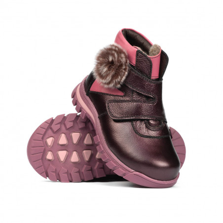 Kleine Kinderstiefel 104c in Perlmutt-Lila kombiniert