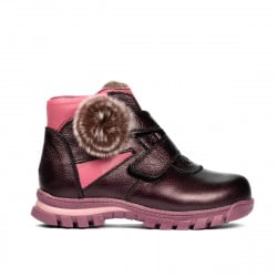 Kleine Kinderstiefel 104c in Perlmutt-Lila kombiniert