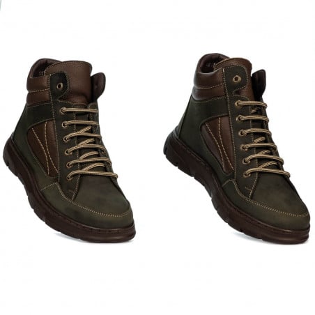 Herrenschuhe 4128 Tuxon Khaki kombiniert