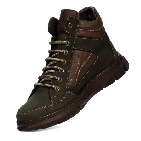 Herrenschuhe 4128 Tuxon Khaki kombiniert